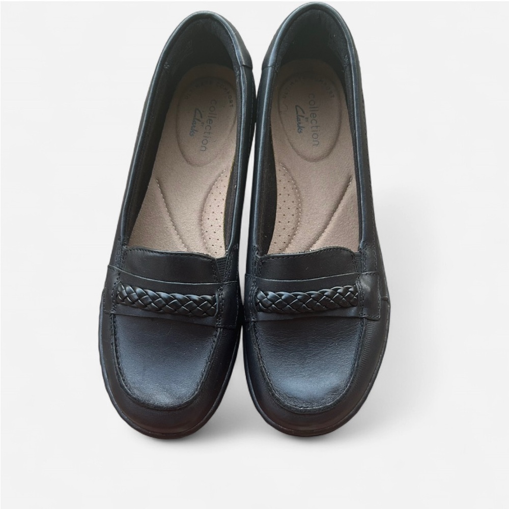 Clarks Women's Black Leather Loafers